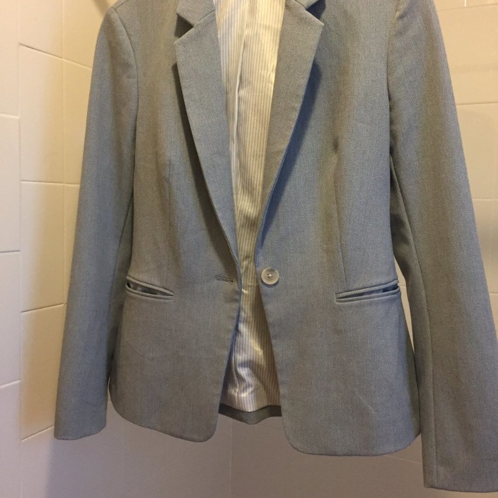 Express Womens Blue Textured Blazer Size 8